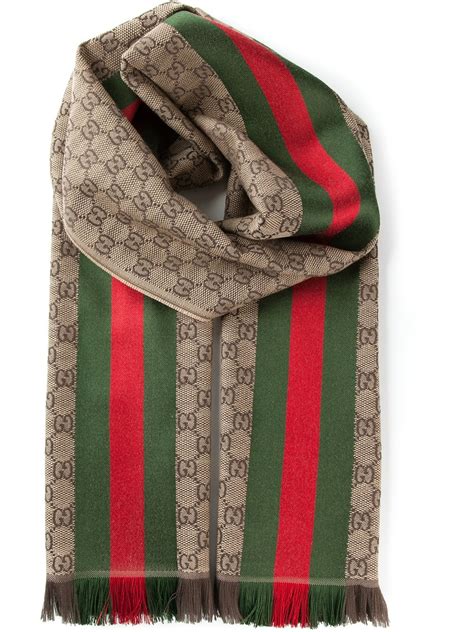 gucci logo scarf brown|Gucci print head scarf.